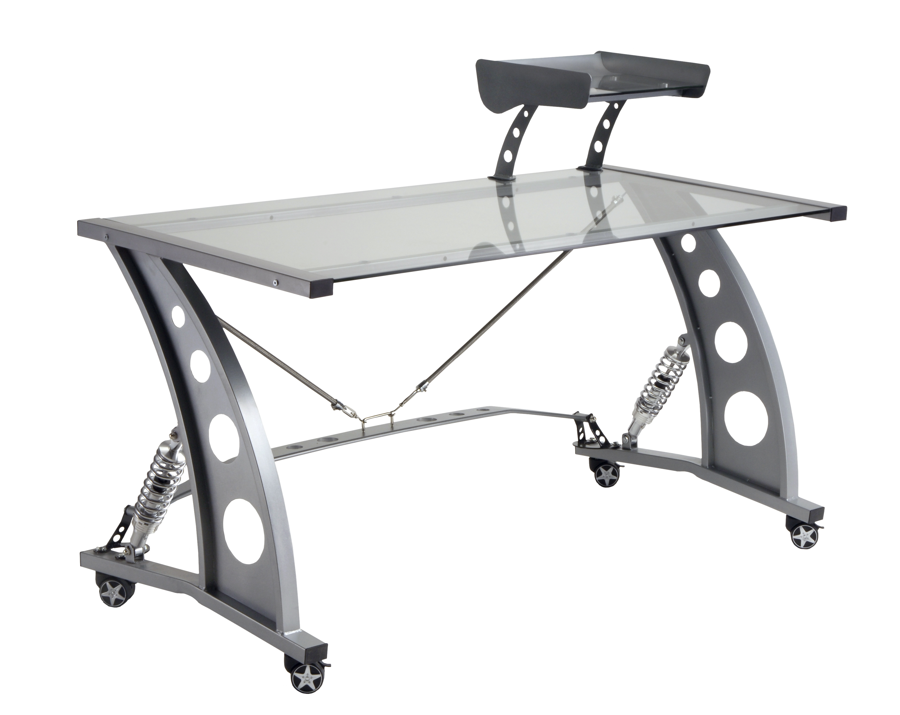 Intro-Tech Automotive, Pitstop Furniture, PDF2000C Spoiler Desk Clear, Office Desk